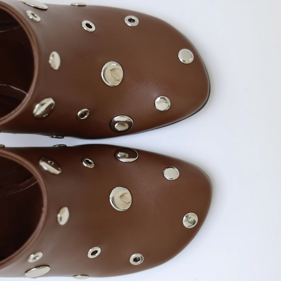 STUDS MULE 75 034Z14BK | Hazelnut - Image 5