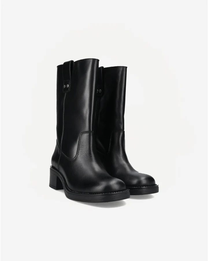 BIAMARY MID PULL ON BOOT SMOOTH LEATHER | Black - Image 5