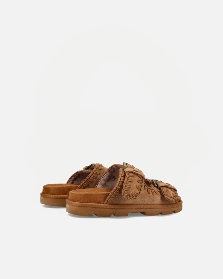 LOW BIO SANDAL TWO-BUCKLES MONOCHROME | Cognac - Image 4