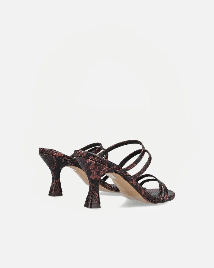 WEEKEND SNAKE-EFFECT SANDAL | BROWN - Image 4